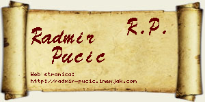 Radmir Pučić vizit kartica